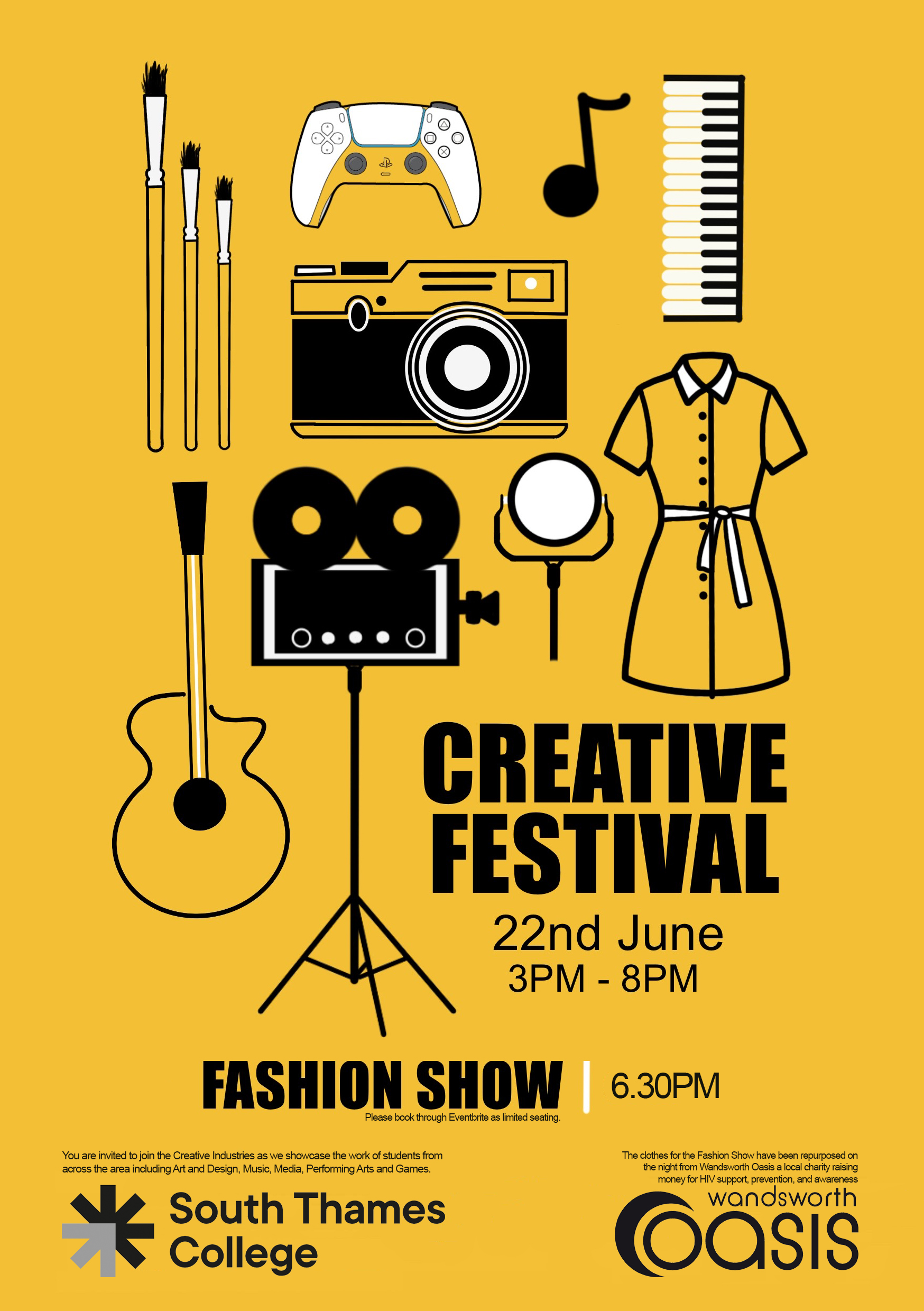 poster for creative festival, 22nd june