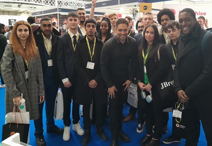 Business students visit the Franchise Show and meet former Dragon’s Den investor
